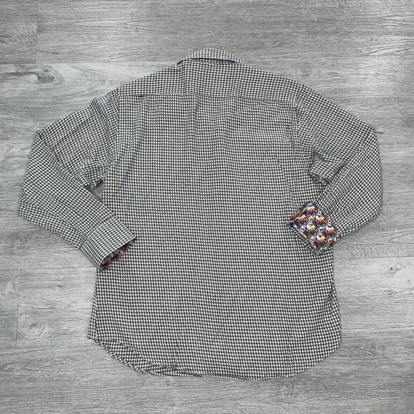 Robert Graham Dress Shirt Men’s XL Long Sleeve Flip Cuff Button Up Geometric - Picture 2 of 16